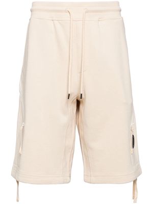 C.P. Company Lens-detail drawstring cotton shorts - Neutrals