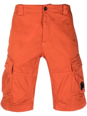 C.P. Company Lens-detail garment-dyed cargo shorts - Orange