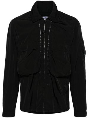 C.P. Company Lens-detail hooded shirt jacket - Black