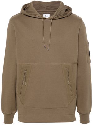 C.P. Company Lens-detail jersey-fleece hoodie - Green