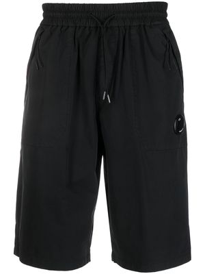 C.P. Company Lens-detail knee-length track shorts - Black