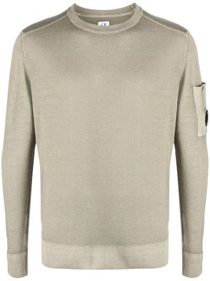C.P. Company Lens-detail long-sleeve wool sweatshirt - Green
