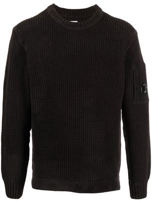 C.P. Company Lens-detail rib-knit jumper - Black