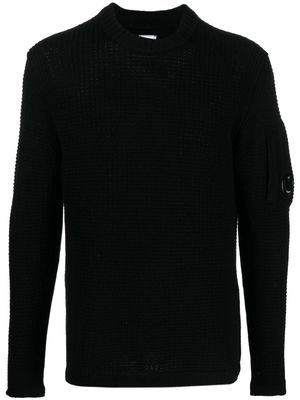 C.P. Company Lens-detail waffle-knit jumper - Black