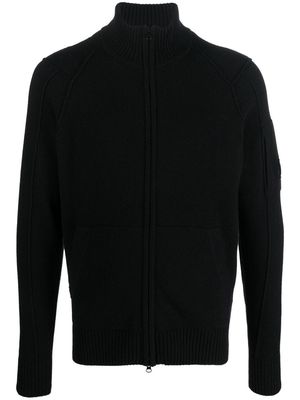 C.P. Company lens-detail wool-blend zipper - Black