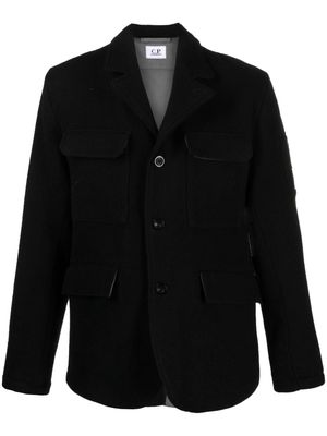 C.P. Company Lens-detail wool shirt jacket - Black