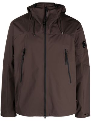 C.P. Company Lens-detail zip-up hooded jacket - Brown