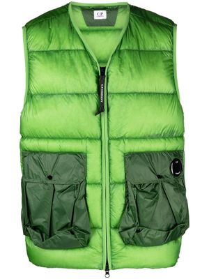 C.P. Company Lens-detail zip-up quilted gilet - Green