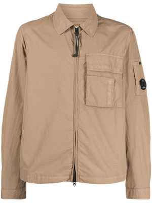 C.P. Company Lens-detail zip-up shirt jacket - Neutrals