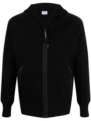 C.P. Company Lens-detail zipped hoodie - Black