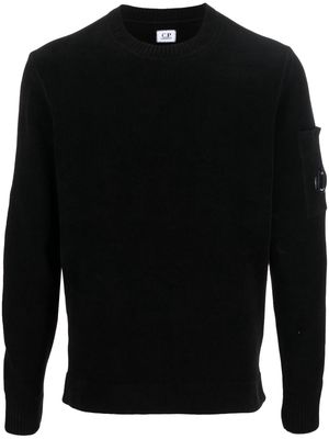C.P. Company lens-detailed cotton jumper - Black