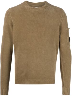 C.P. Company lens-detailed cotton jumper - Brown
