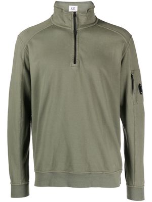 C.P. Company Lens-detailed short-zip sweatshirt - Green