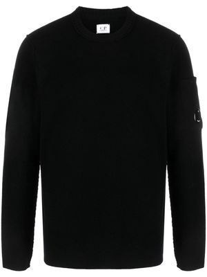 C.P. Company Lens-patch fine-knit jumper - Black