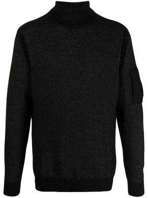 C.P. Company Lens-patch fleece-knit jumper - Green