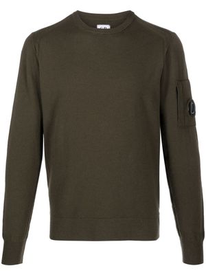 C.P. Company Lens-patch knitted jumper - Green