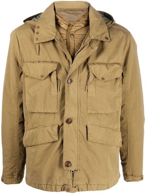 C.P. Company lense-hood layered jacket - Brown