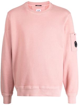 C.P. Company logo-appliqué cotton sweatshirt - Pink