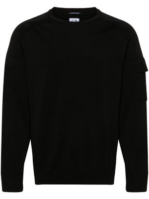 C.P. Company logo-appliqué fine-knit jumper - Black