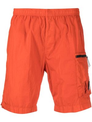 C.P. Company logo-badge track shorts - Orange