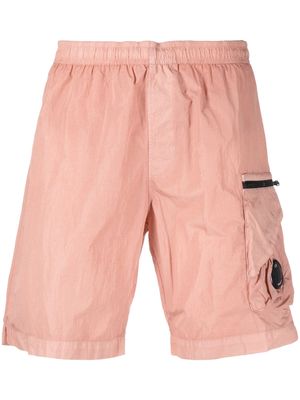 C.P. Company logo-badge track shorts - Pink