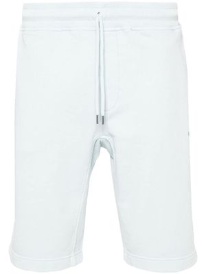 C.P. Company logo-embroidered cotton fleece shorts - Blue