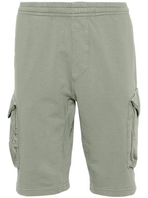 C.P. Company logo-embroidered cotton fleece shorts - Green