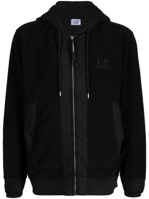 C.P. Company logo-embroidered cotton jacket - Black