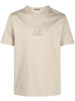 C.P. Company logo-embroidered cotton T-shirt - Neutrals
