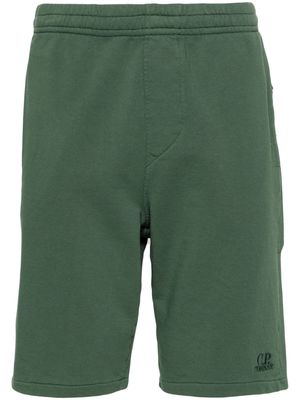 C.P. Company logo-embroidered cotton track shorts - Green