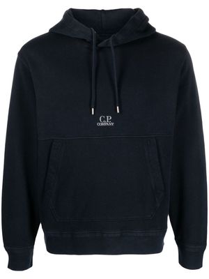 C.P. Company logo-embroidered hoodie - Blue