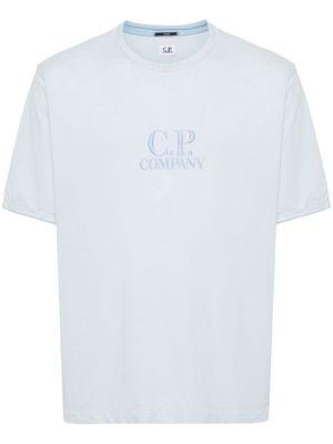 C.P. Company logo-embroidered piqué T-shirt - Blue