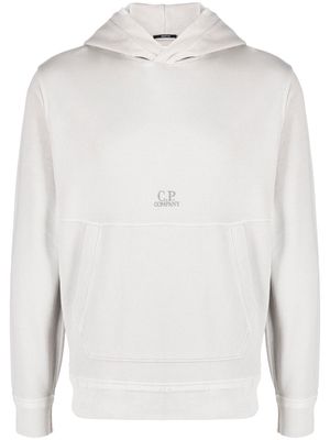 C.P. Company logo-embroidered pullover hoodie - Grey