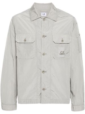 C.P. Company logo-embroidered shirt jacket - Grey