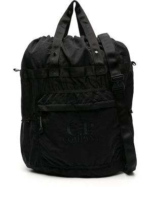 C.P. Company logo-embroidered slouchy messenger bag - Black