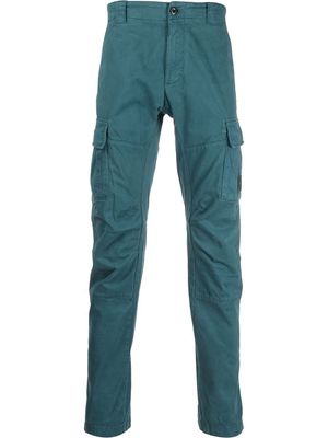 C.P. Company logo-patch cargo trousers - Blue