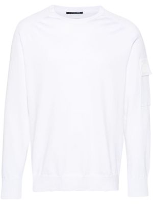 C.P. Company logo-patch cotton-blend jumper - White