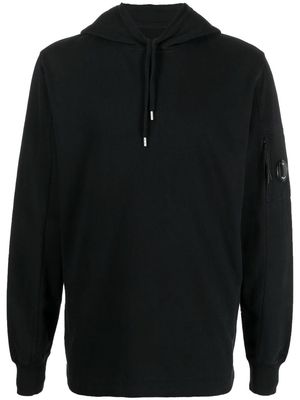 C.P. Company logo patch cotton hoodie - Black