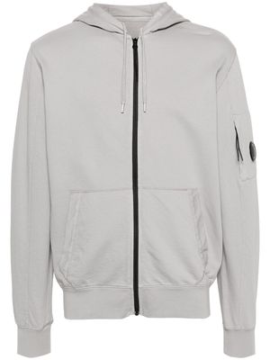 C.P. Company logo-patch cotton hoodie - Grey