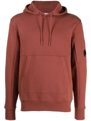 C.P. Company logo-patch cotton hoodie - Red