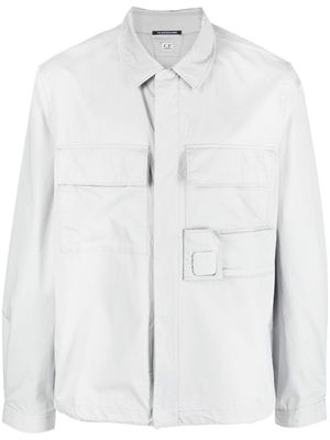 C.P. Company logo-patch cotton jacket - Grey