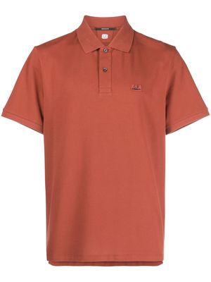 C.P. Company logo-patch cotton polo shirt - Brown