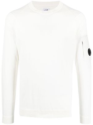 C.P. Company logo patch detail sweater - White