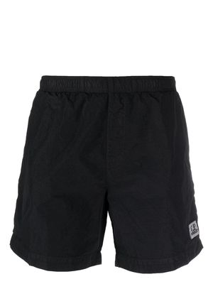 C.P. Company logo-patch elasticated-waist shorts - Black