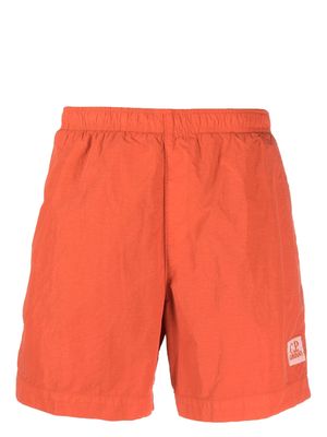 C.P. Company logo-patch elasticated-waist shorts - Orange