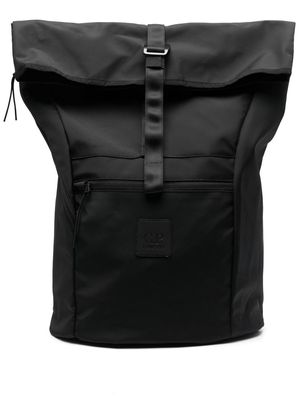 C.P. Company logo-patch foldover backpack - Black