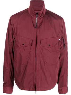 C.P. Company logo-patch funnel neck jacket - Red