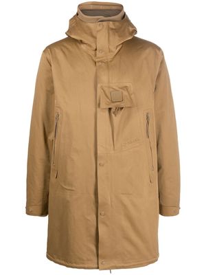 C.P. Company logo-patch hooded jacket - Brown