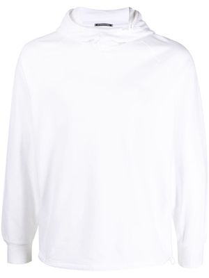 C.P. Company logo-patch long-sleeve hoodie - White