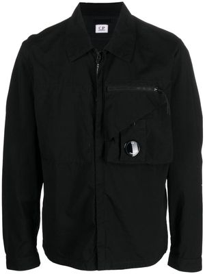 C.P. Company logo-patch long-sleeve shirt - Black